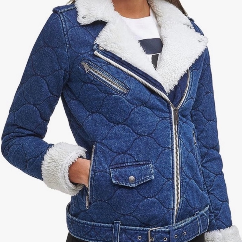 Levi’s Strauss &co. Blue jean biker Sherpa jacket